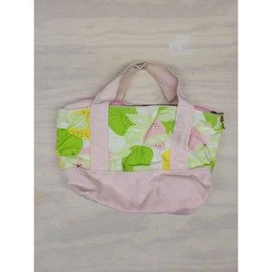 LILLY PULITZER Small Canvas Tote Bag Pink Green 11 X 7